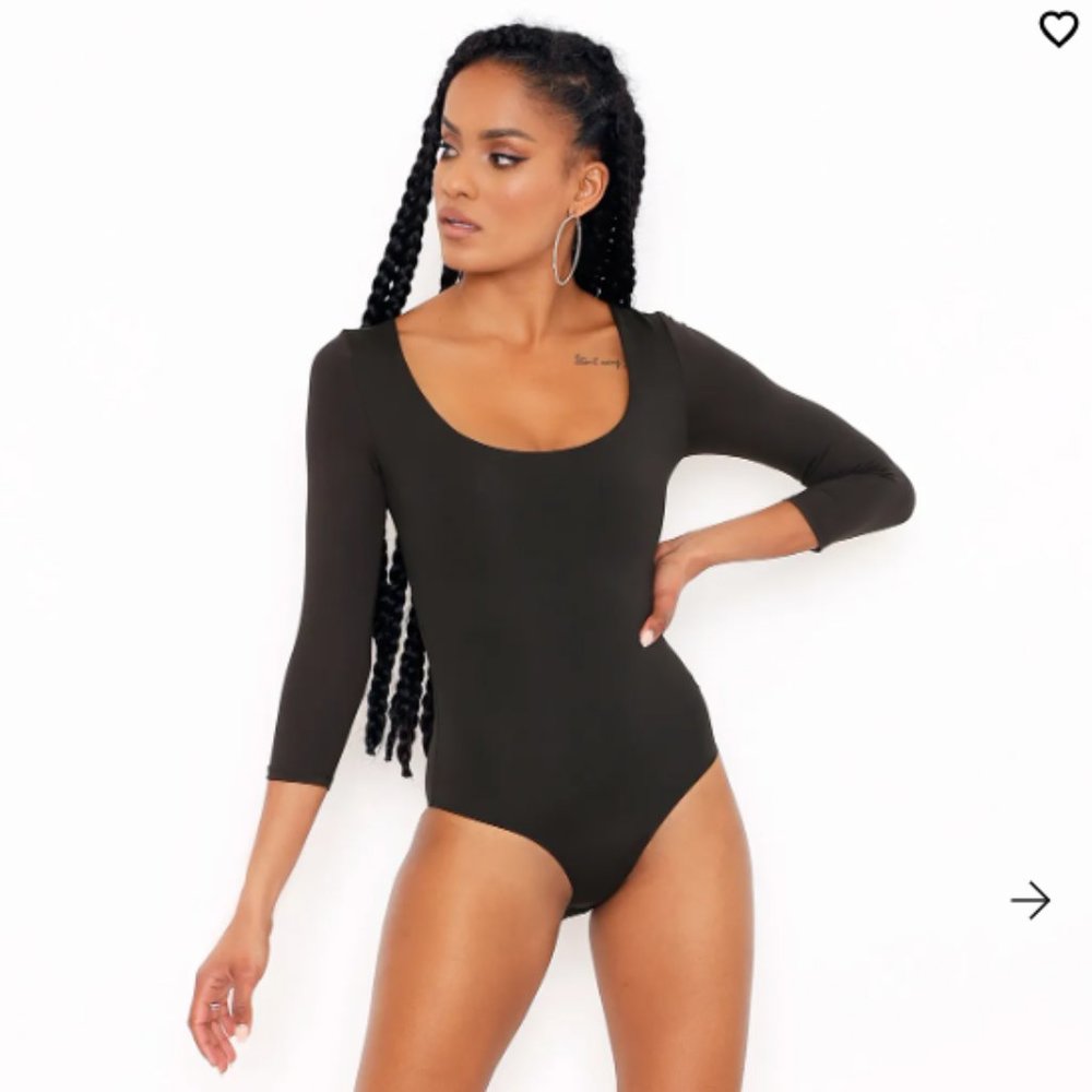 Black Milk Matte Black 3/4 Sleeve Bodysuit size Medium NEW Condition